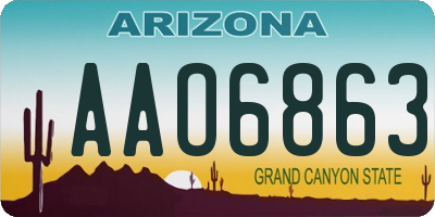 AZ license plate AAO6863