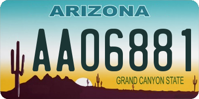 AZ license plate AAO6881