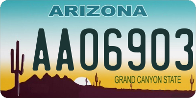 AZ license plate AAO6903