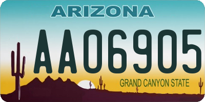 AZ license plate AAO6905