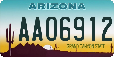 AZ license plate AAO6912