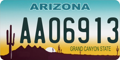 AZ license plate AAO6913