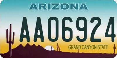 AZ license plate AAO6924
