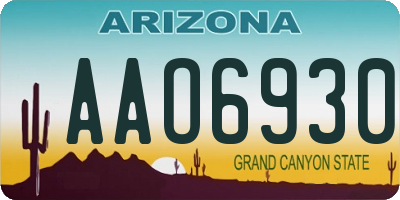 AZ license plate AAO6930