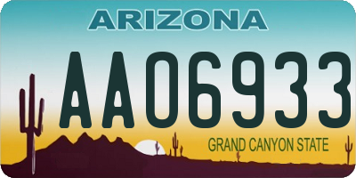 AZ license plate AAO6933