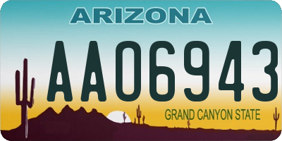 AZ license plate AAO6943
