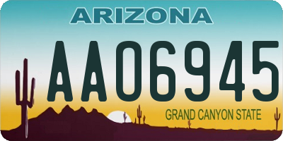 AZ license plate AAO6945