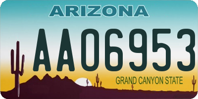AZ license plate AAO6953