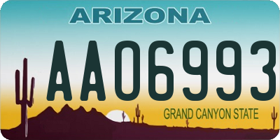 AZ license plate AAO6993