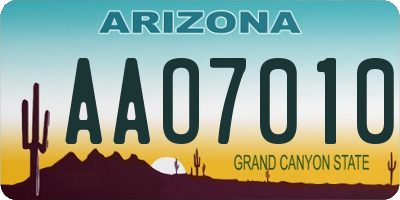 AZ license plate AAO7010