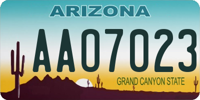AZ license plate AAO7023