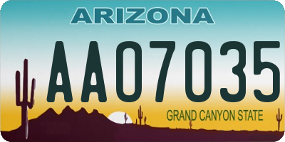AZ license plate AAO7035