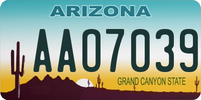 AZ license plate AAO7039