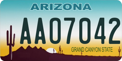 AZ license plate AAO7042