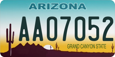 AZ license plate AAO7052