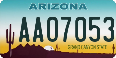 AZ license plate AAO7053