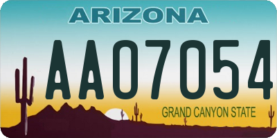 AZ license plate AAO7054