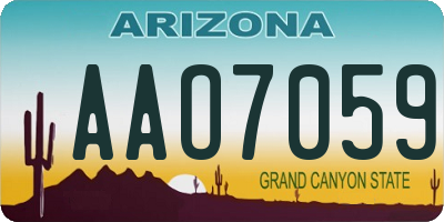 AZ license plate AAO7059