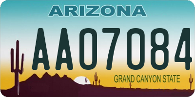 AZ license plate AAO7084