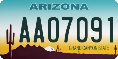 AZ license plate AAO7091