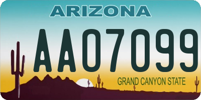 AZ license plate AAO7099