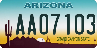 AZ license plate AAO7103