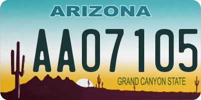 AZ license plate AAO7105