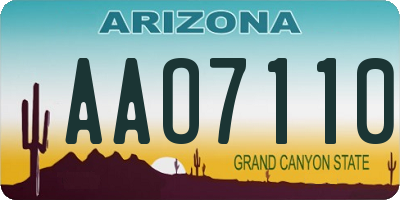 AZ license plate AAO7110