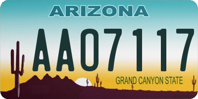 AZ license plate AAO7117