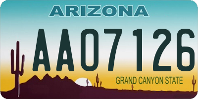 AZ license plate AAO7126