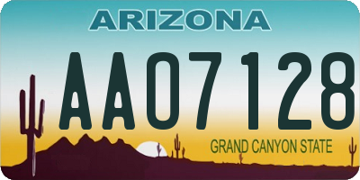 AZ license plate AAO7128