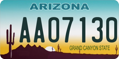 AZ license plate AAO7130