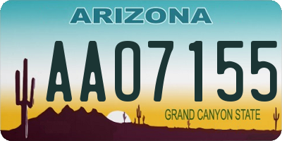 AZ license plate AAO7155