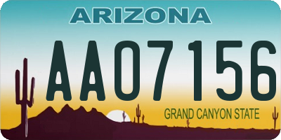 AZ license plate AAO7156