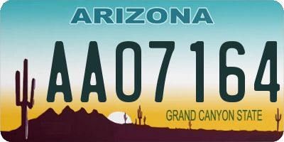 AZ license plate AAO7164