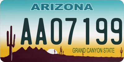 AZ license plate AAO7199