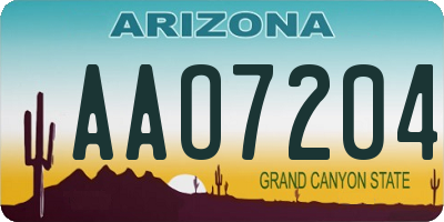 AZ license plate AAO7204