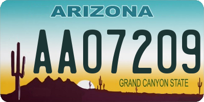 AZ license plate AAO7209