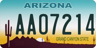 AZ license plate AAO7214