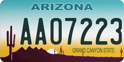 AZ license plate AAO7223
