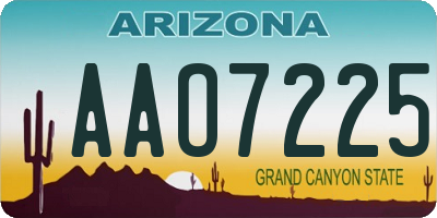 AZ license plate AAO7225