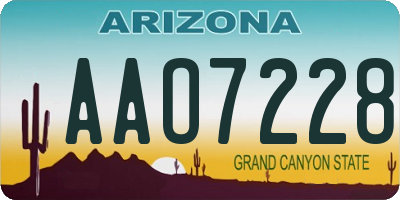 AZ license plate AAO7228