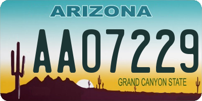 AZ license plate AAO7229