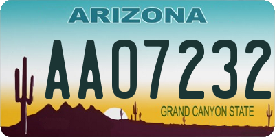 AZ license plate AAO7232