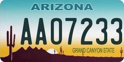 AZ license plate AAO7233
