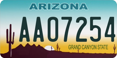 AZ license plate AAO7254