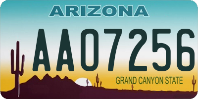 AZ license plate AAO7256