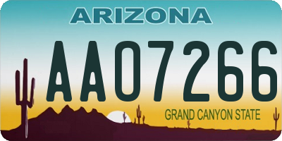 AZ license plate AAO7266