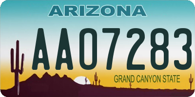 AZ license plate AAO7283