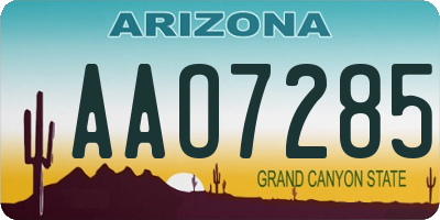 AZ license plate AAO7285